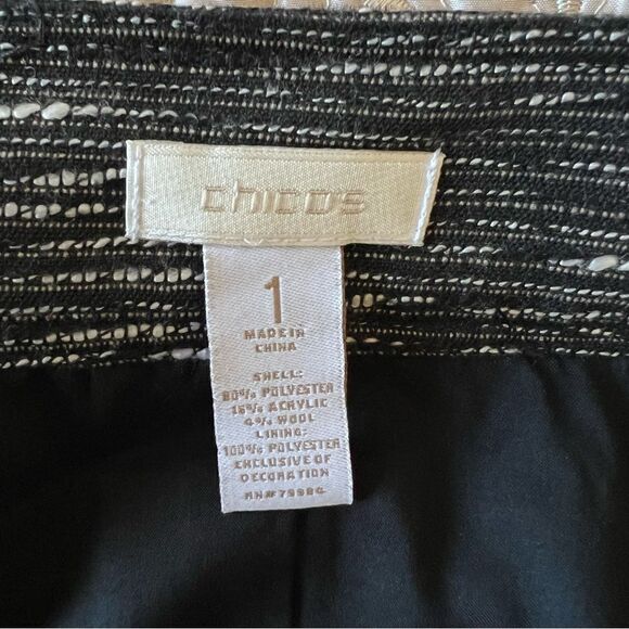 Chico’s Wool Blend Textured Blazer Jacket Size 1 / M(8) - Picture 5 of 9